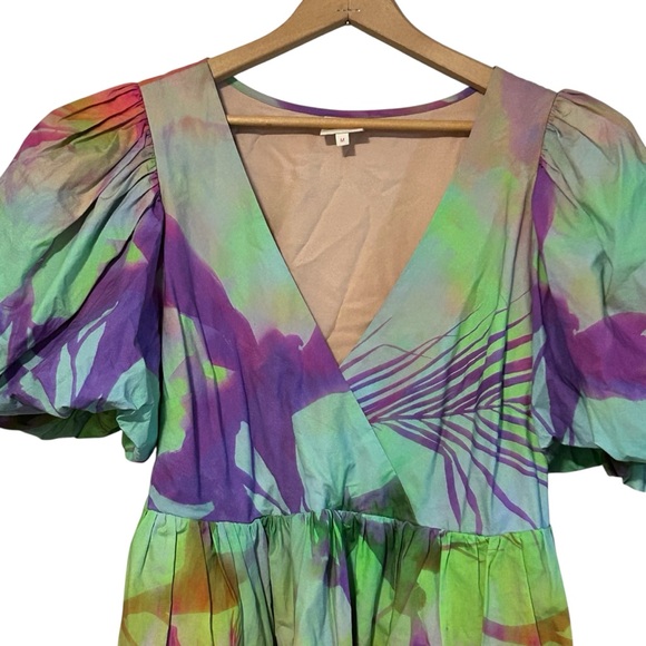 Anthropologie Plenty by Tracy Reese Puff-Sleeve Surplice Dress Size Medium - Picture 3 of 6